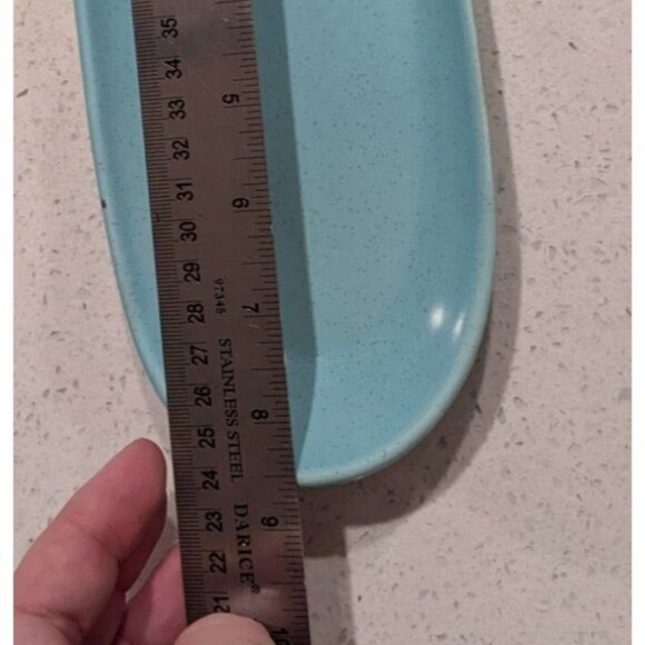 Vernon Ware Aqua Speckled Pottery Butter Dish MCM no lid replacement - Picture 7 of 9